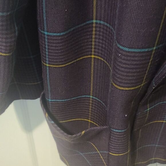 LADIES Large Creme Caramel Brown Check Suit Jacket - Picture 8 of 10